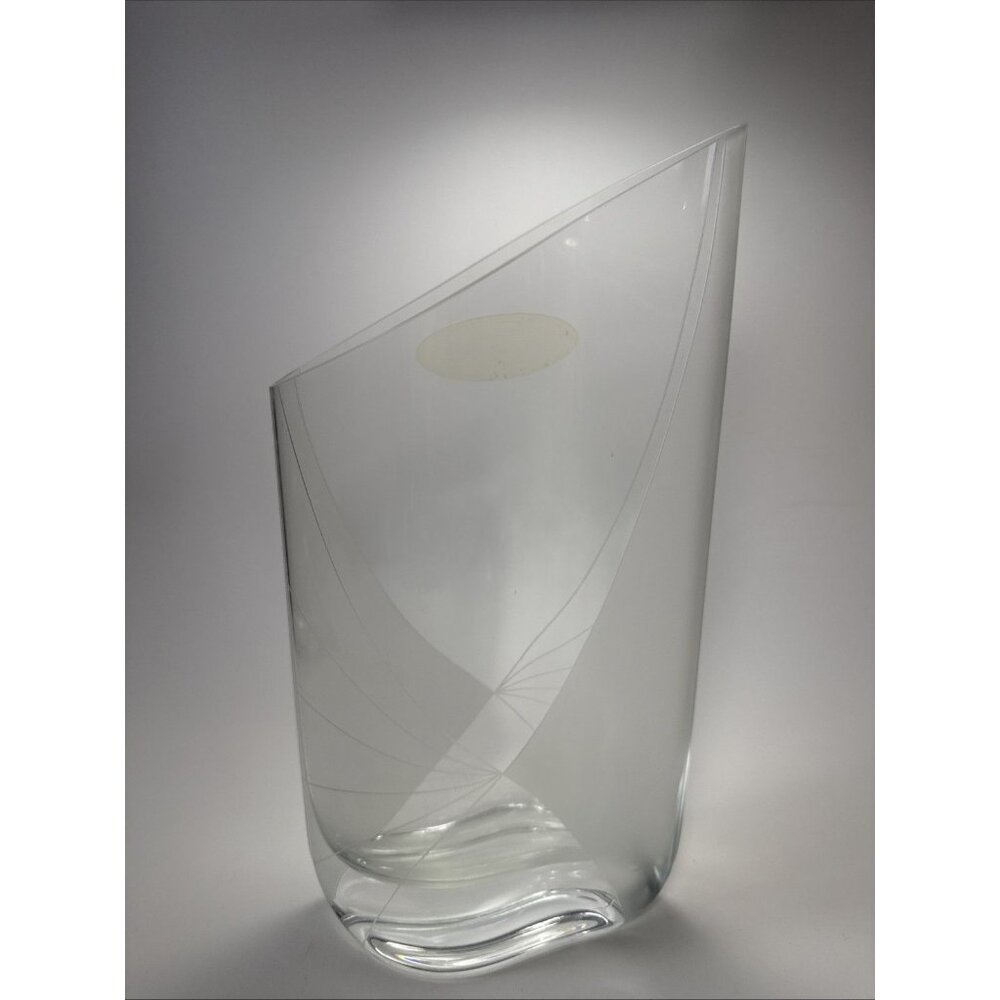 Polish Clear/satin Glass Geometric Starburst Pocket Vase